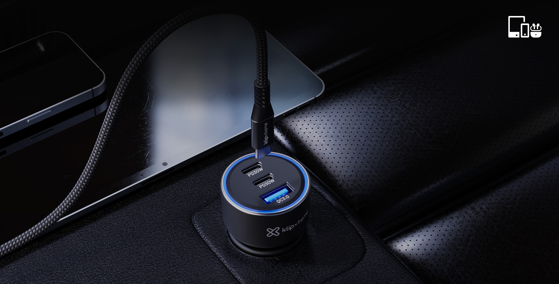 Un cargador para todos tus gadgets,<br> en cualquier coche