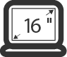 Icon 16 screen size lapto