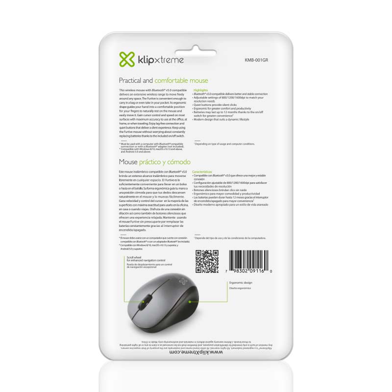Furtive - Bluetooth<sup>®</sup>-compatible optical mouse - KMB